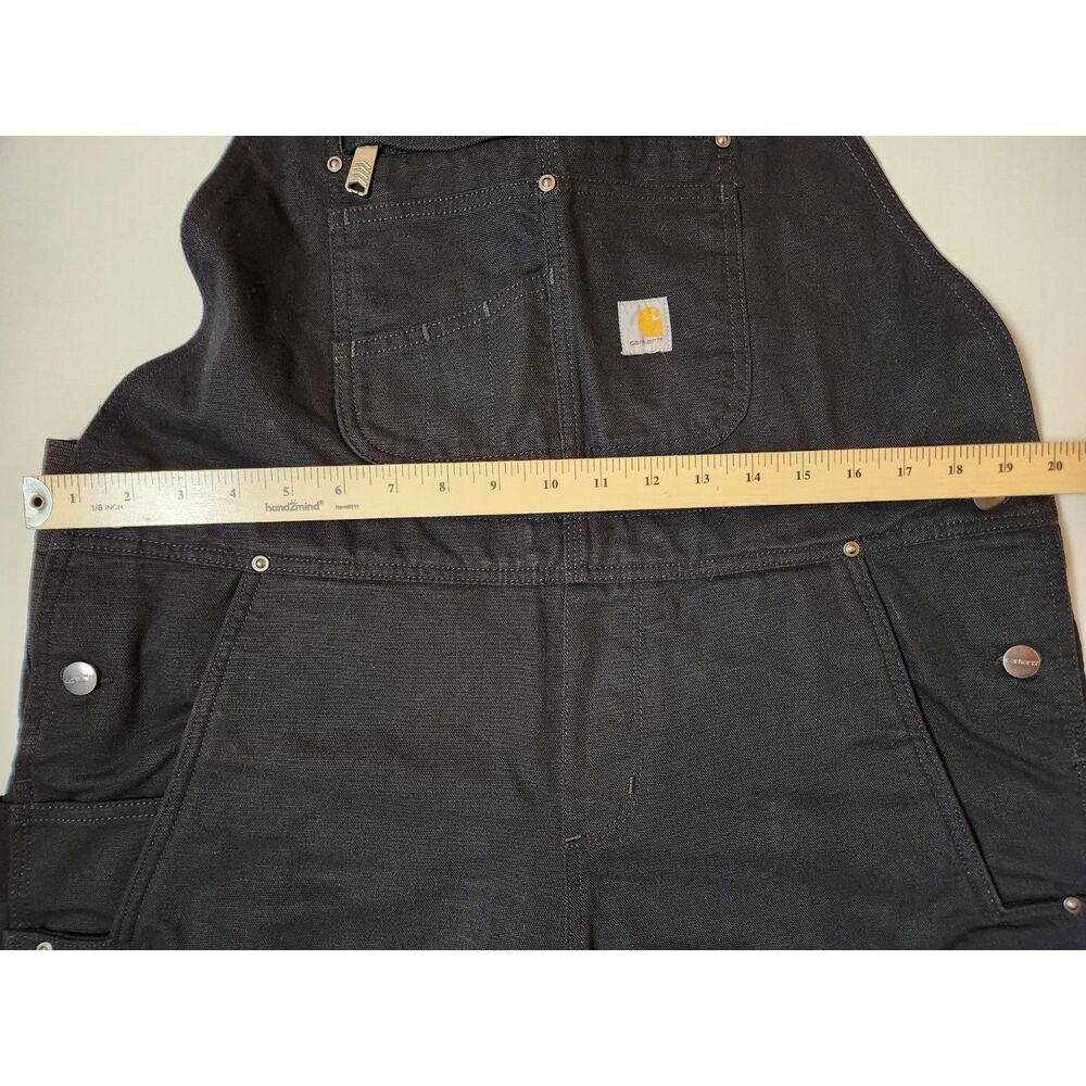 Carhartt Women’s Washed Duck Insulated Bib Overalls Black Large - Picture 7 of 9
